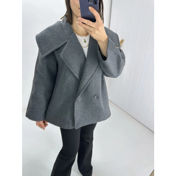 Massi Kısa Kaşe Kaban - Antrasit