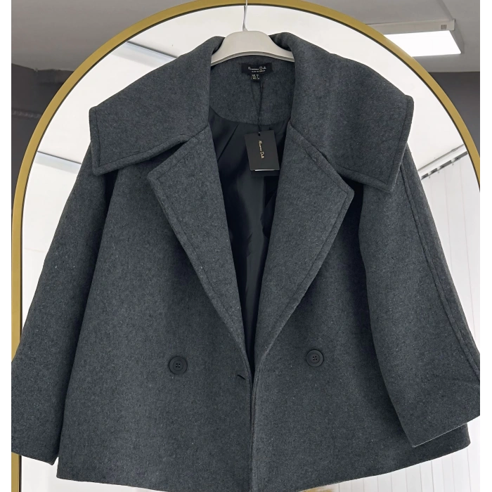 Massi Kısa Kaşe Kaban - Antrasit