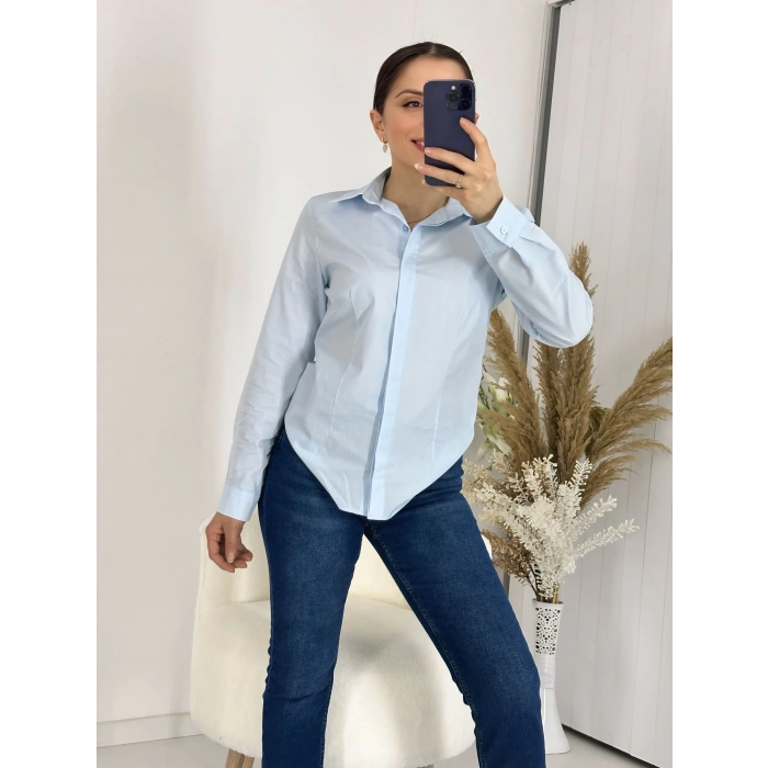 Mavi Kadın Gömlek