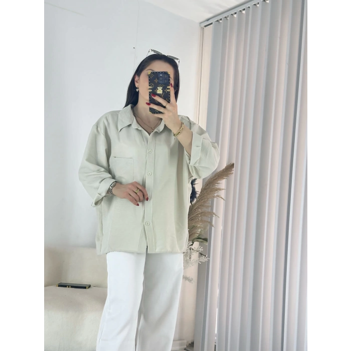 Mint Yeşili Ayrobin Salaş Gömlek
