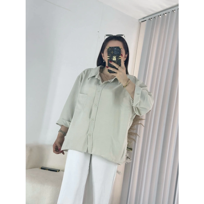 Mint Yeşili Ayrobin Salaş Gömlek