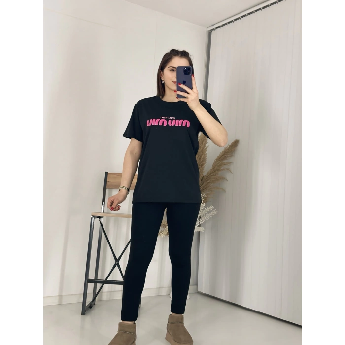 Mıu Siyah Oversize Tshirt