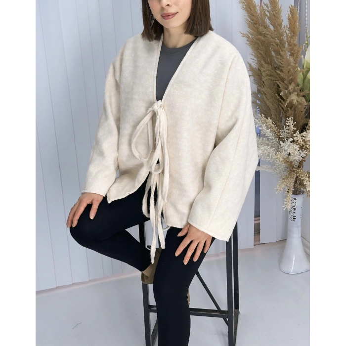 Önü Bağlamalı Kaşe Ceket