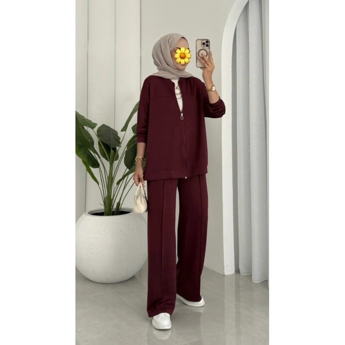 Oysho muadil fermuarlı takım bordo