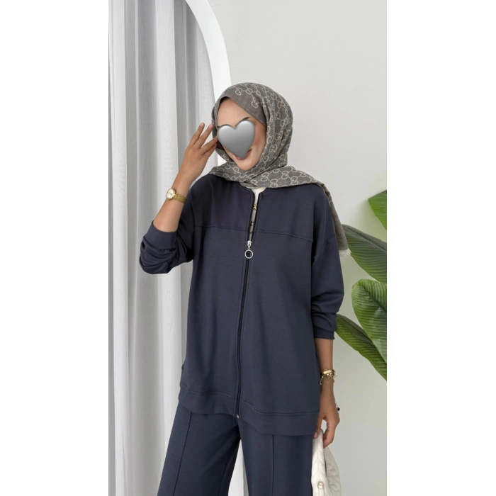 Oysho muadil fermuarlı takım gri