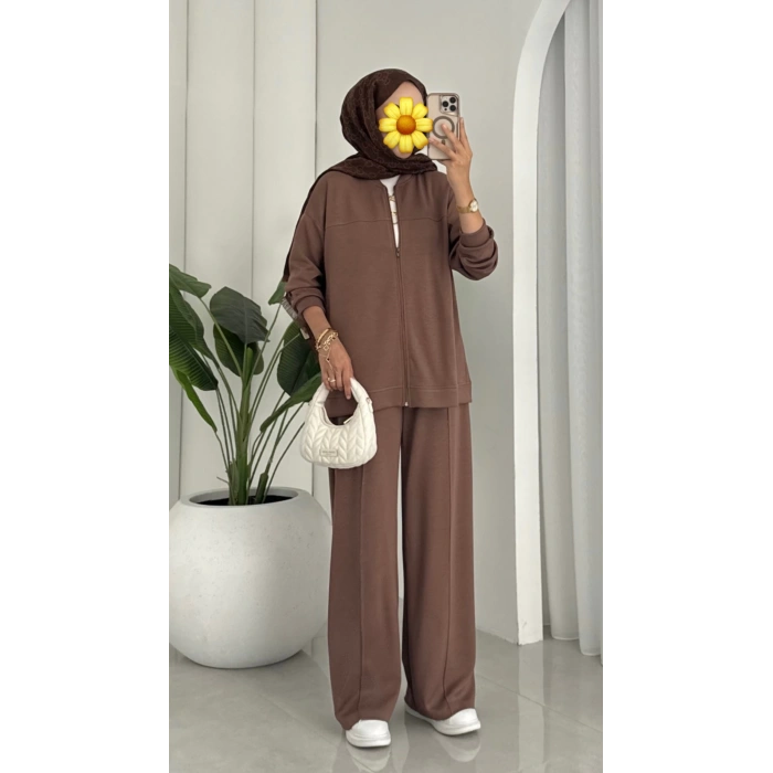 Oysho muadil fermuarlı Takım kahve