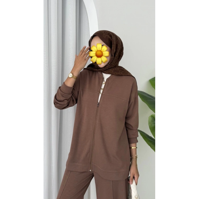 Oysho muadil fermuarlı Takım kahve