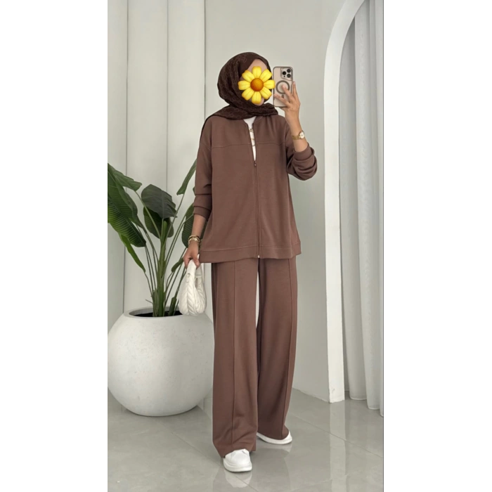 Oysho muadil fermuarlı Takım kahve