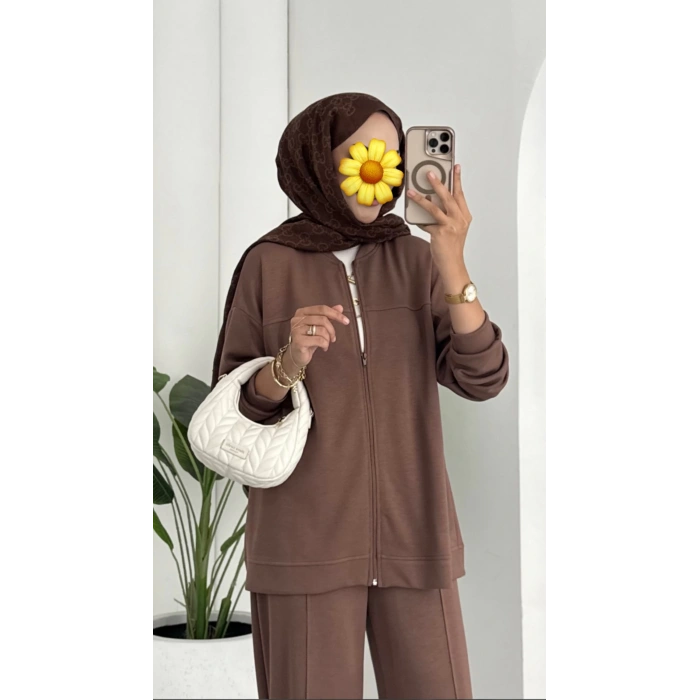 Oysho muadil fermuarlı Takım kahve