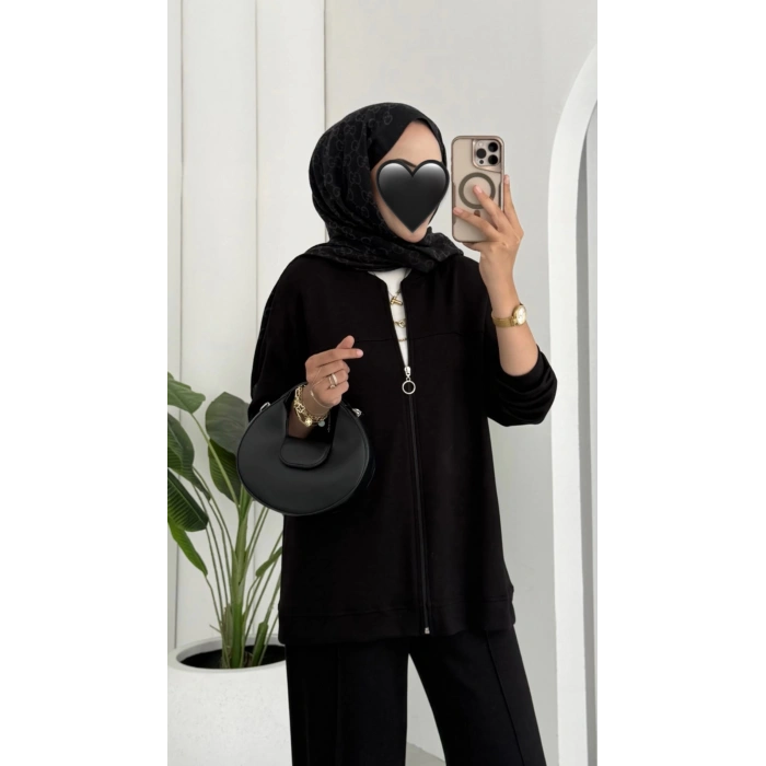 Oysho muadil fermuarlı takım siyah