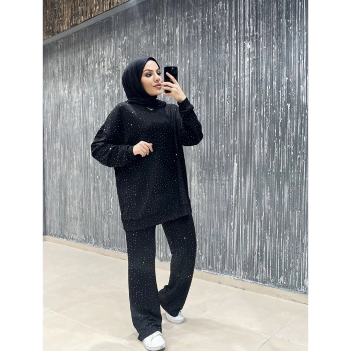 Oysho taşlı takım siyah