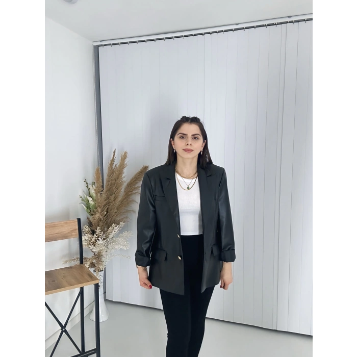 Premium Kalite Gold Düğme Blazer Ceket