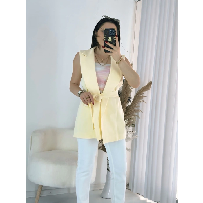 Sarı Bağlamalı Yelek