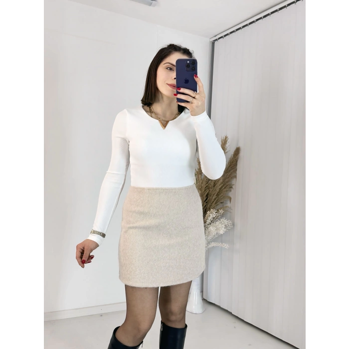 Taş Kırçıllı Kaşe Etek