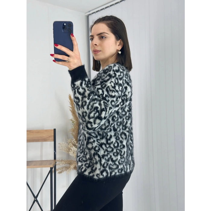 Tüylü Leopar Hırka