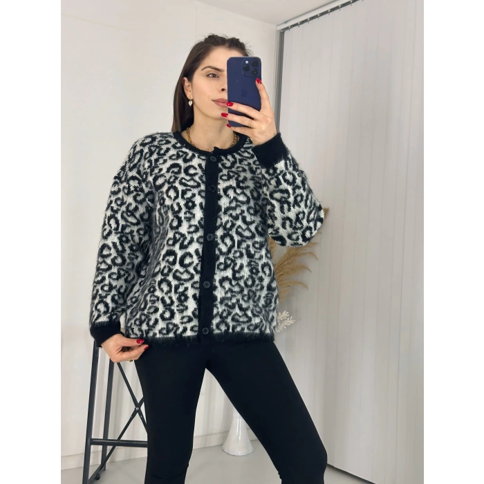 Tüylü Leopar Hırka