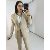 Bej Blazer Ceket Takım
