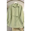 Bel Bağlama Detay Çağla Yeşili Gömlek