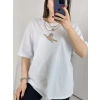 Beyaz Gold Taş İşlemeli Kuşlu Tişört