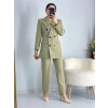 Haki Düğmeli Ceket Takım