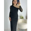 Işıltılı Tek Omuz Tül Elbise