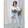 Jean Detaylı Crop Gömlek