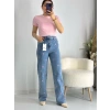 Kalp Nakışlı straight jean