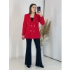 Kırmızı Blazer Ceket Takım