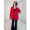 Kırmızı Blazer Ceket Takım