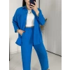 Mavi Keten Pantolon Gömlek İkili Takım