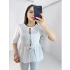 Önden Bağlamalı Beyaz Gömlek