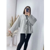 Önü Bağlamalı Kaşe Ceket Gri