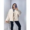 Önü Bağlamalı Kaşe Ceket