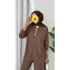 Oysho muadil fermuarlı Takım kahve