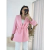 Pembe Bel Bağlamalı Ceket