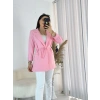 Pembe Bel Bağlamalı Ceket
