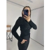 Simli Kravuze Yaka Bluz Siyah