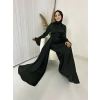 Siyah Uzun Saten Elbise
