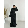 Siyah Uzun Saten Elbise