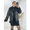 Suni Deri Kürklü Biker Mont