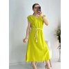 Yeşil Kemerli Midi Boy Elbise