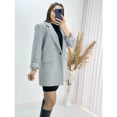 Açık Gri Oversize Ceket
