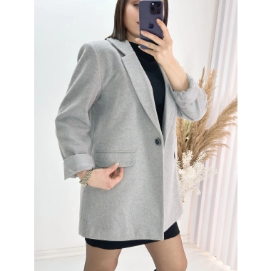 Açık Gri Oversize Ceket