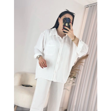 Beyaz Ayrobin Salaş Gömlek