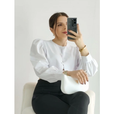 Beyaz Balon kol Gömlek