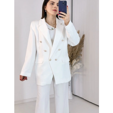 Beyaz Blazer Ceket Takım