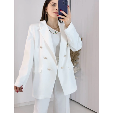 Beyaz Blazer Ceket Takım