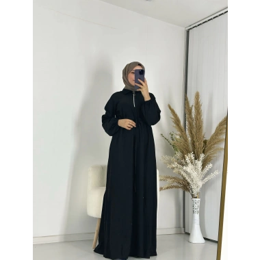 Fermuarlı Elbise Siyah