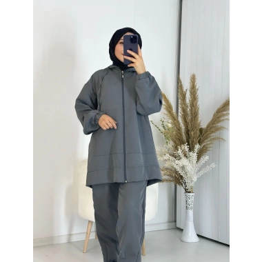 Fermuarlı İkili Takım Antrasit