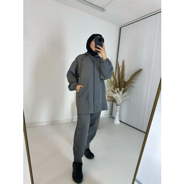 Fermuarlı İkili Takım Antrasit